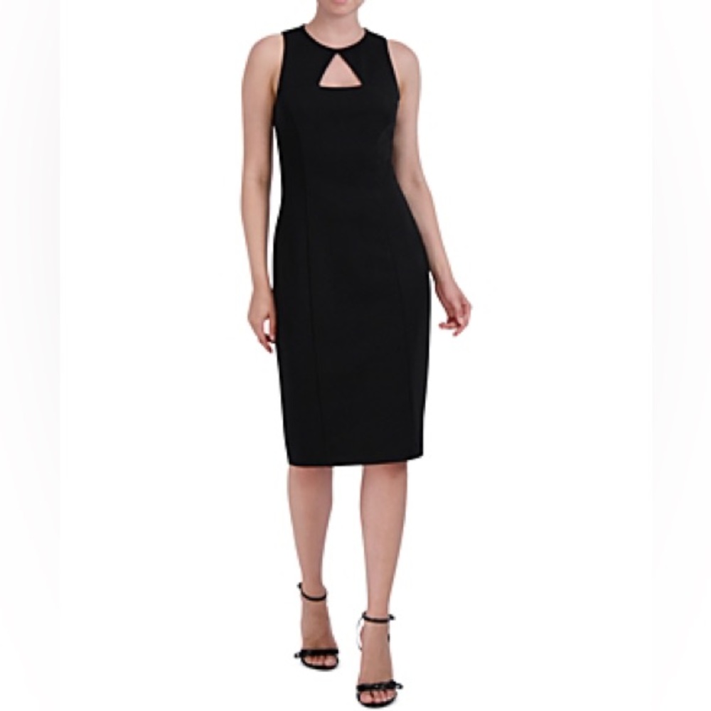 NWT Laundry by Shelli Segal Cutout Black Sheath Dress, Size 16